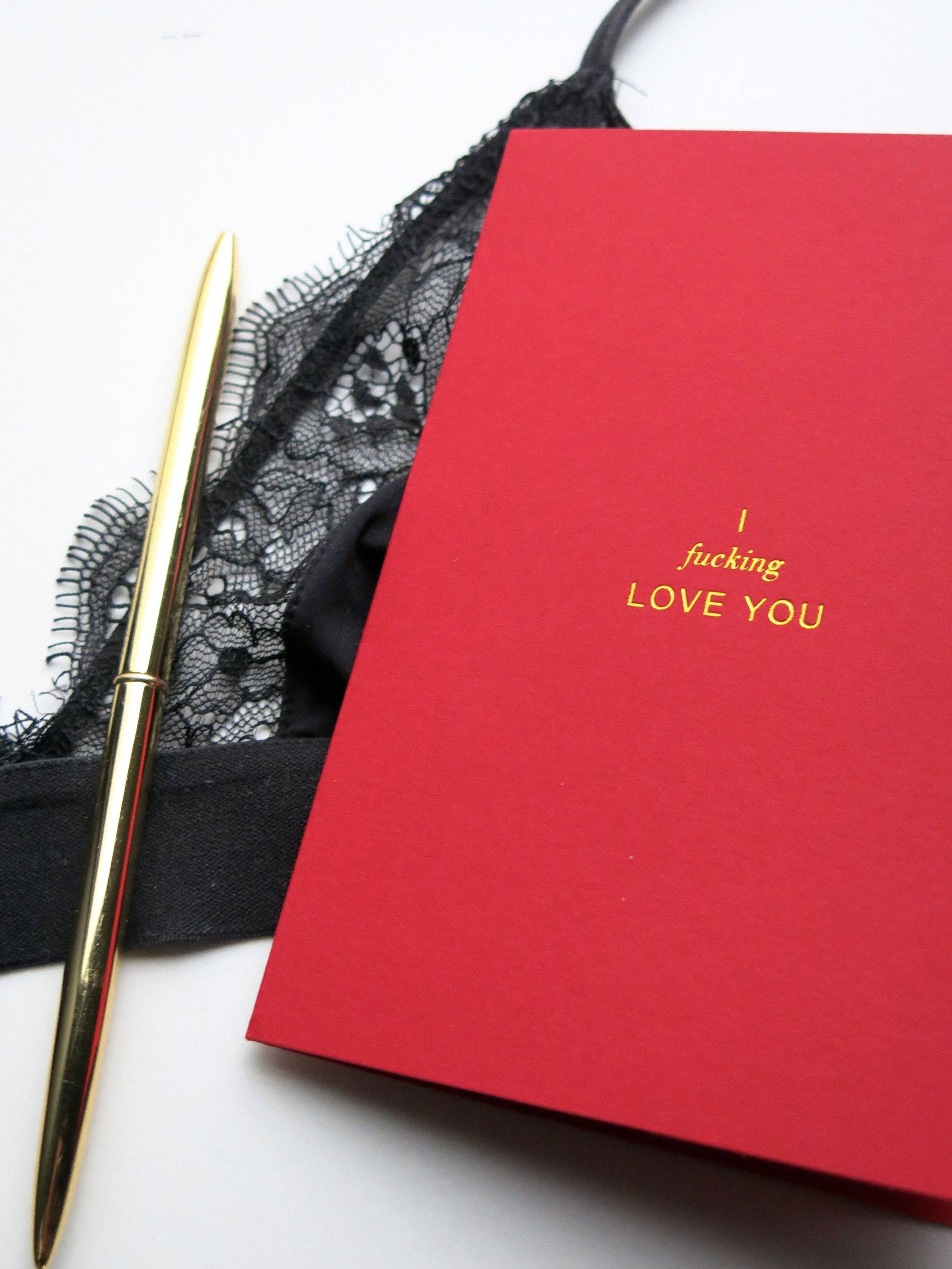 I f**king love you, red Greeting Card A6