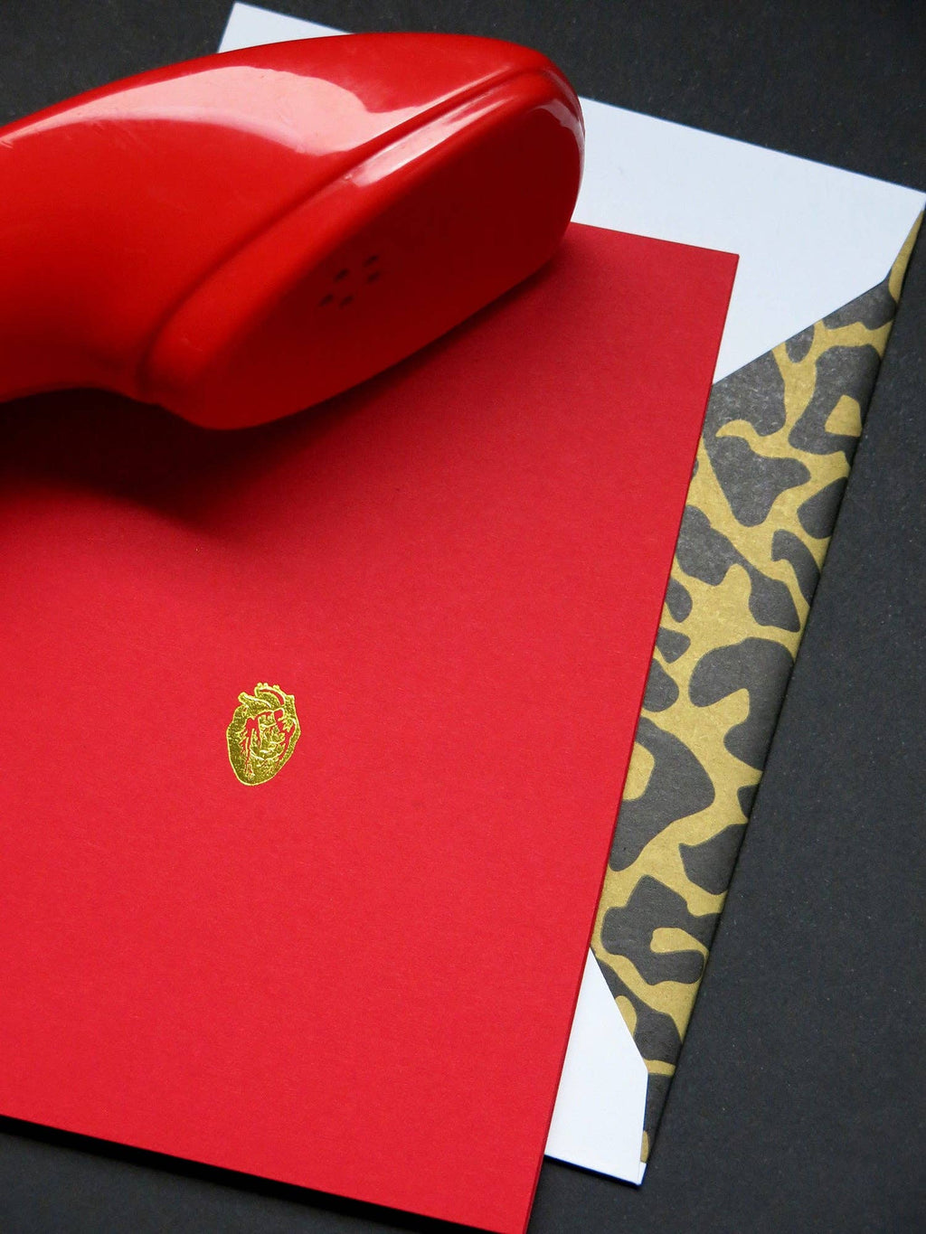 Gold Heart Greeting Card A6