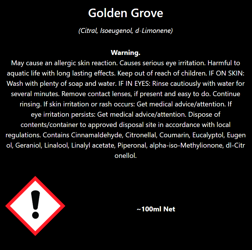 Golden Grove Reed Diffuser - Nóisin íon